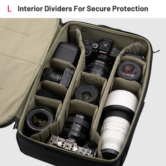Large Camera Insert Bag with Padded Lens Compartments