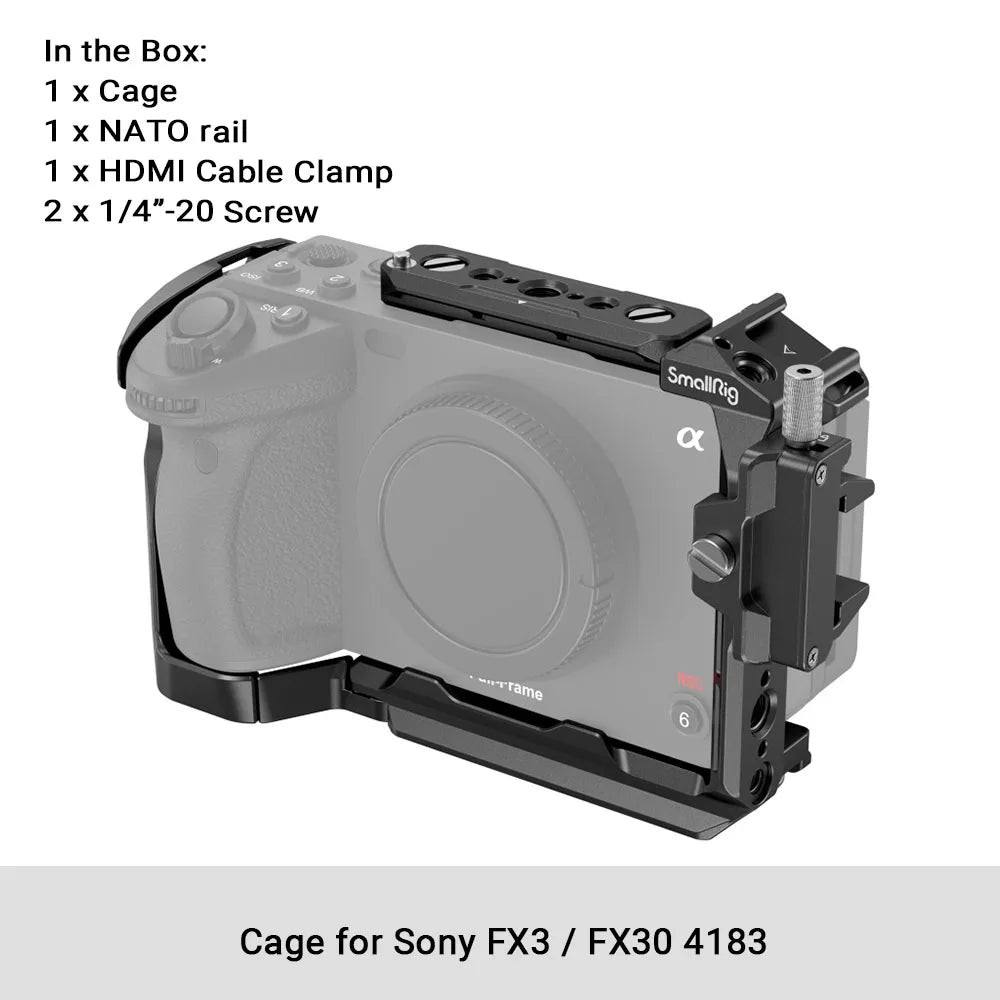 Camera Cage Rig Kit with Cold Shoe Rail