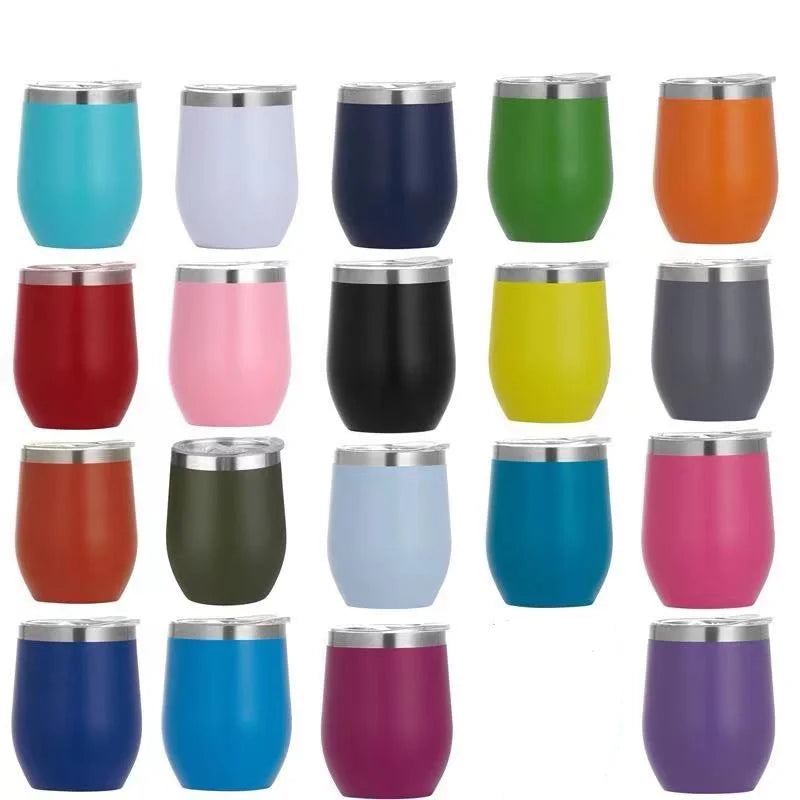 50pc 12oz Stainless Steel Wine Tumblers Assorted