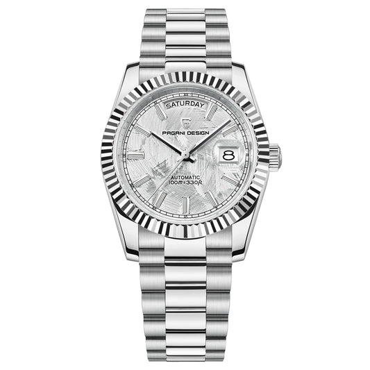 Waterproof Mechanical Mens Wristwatch Silver White