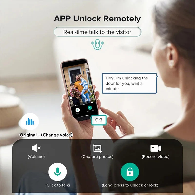 Smart Digital Door Lock Fingerprint Face Recognition Camera