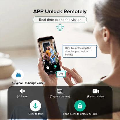 Smart Digital Door Lock Fingerprint Face Recognition Camera