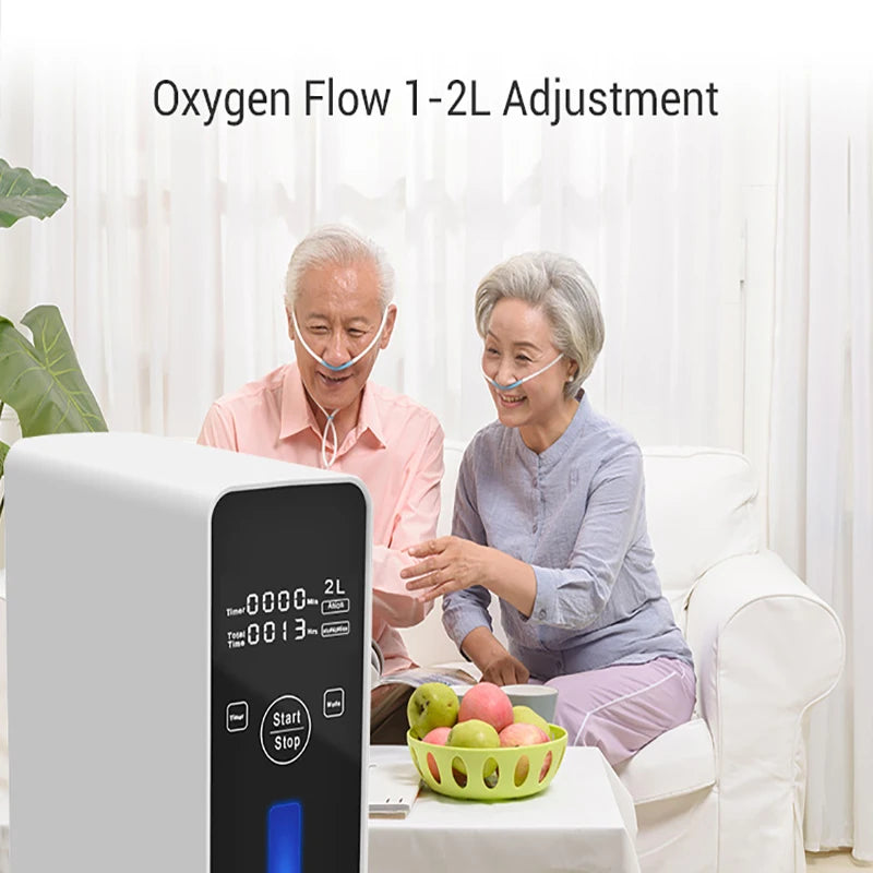 2L Portable Oxygen Concentrator with Continuous Flow