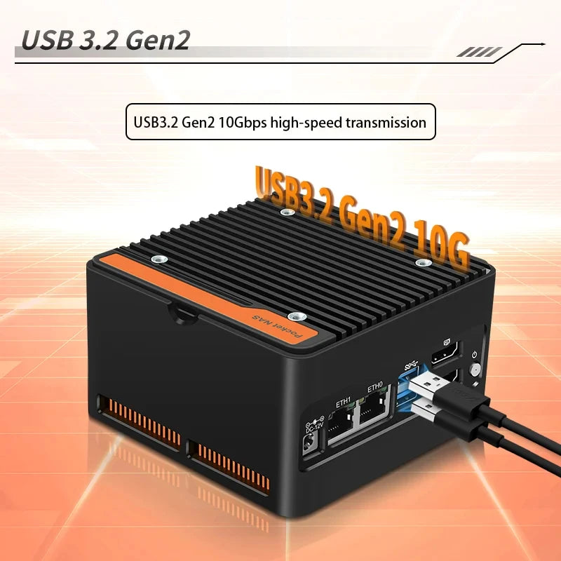 High-Speed Mini PC Intel i3 N305 with 4 NVMe Slots