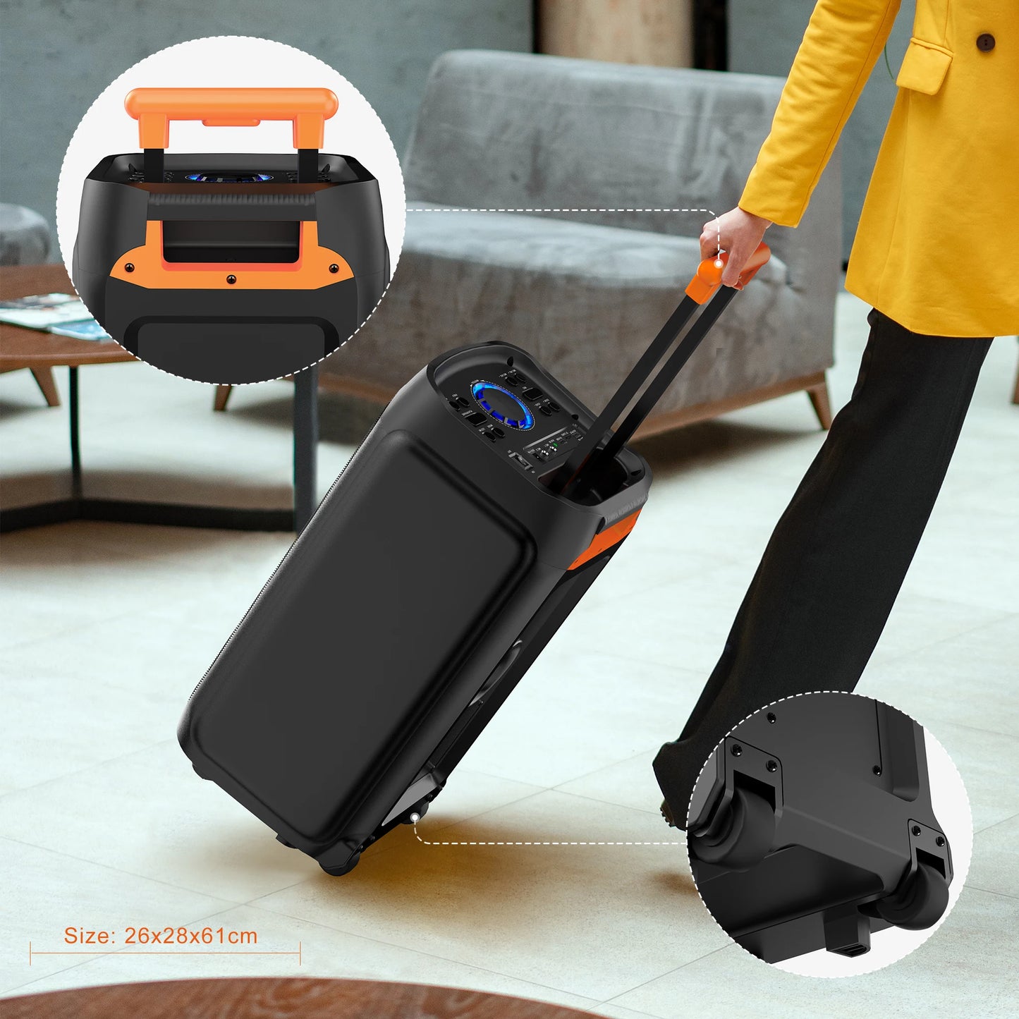 Portable T9 Karaoke Machine with 2 Wireless Mics