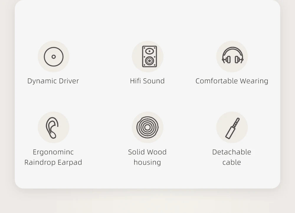 Portable Black Wood Over-Ear Hi-Fi Headphones