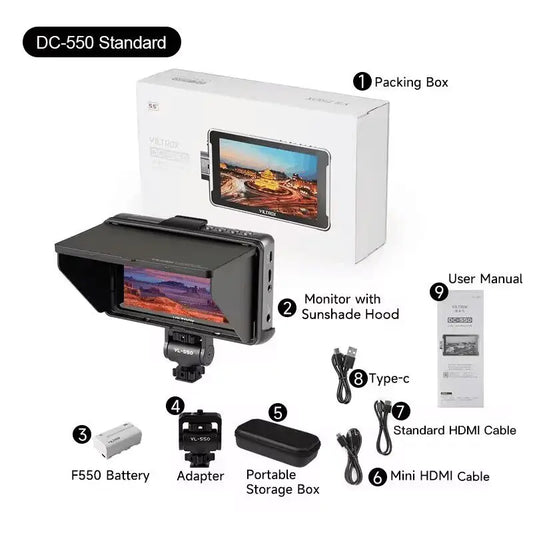 Portable 1080p Field Monitor 5.5 Inch with HDMI Input