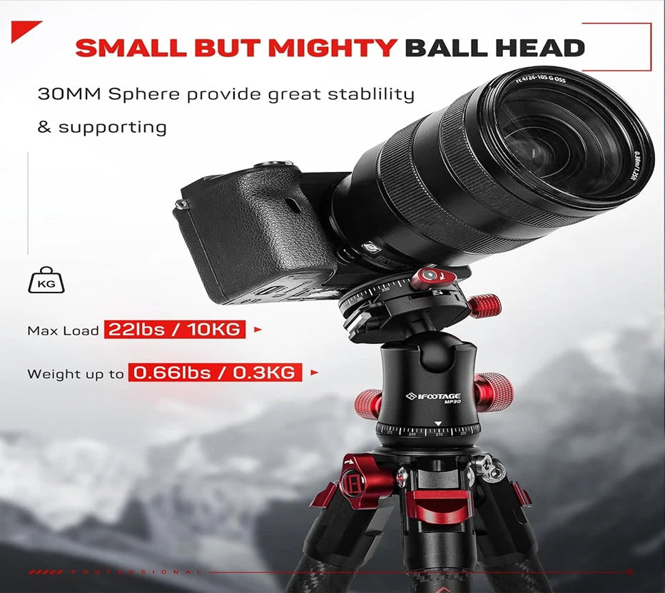 Heavy Duty Tripod Ball Head 360° Pan 10kg Load