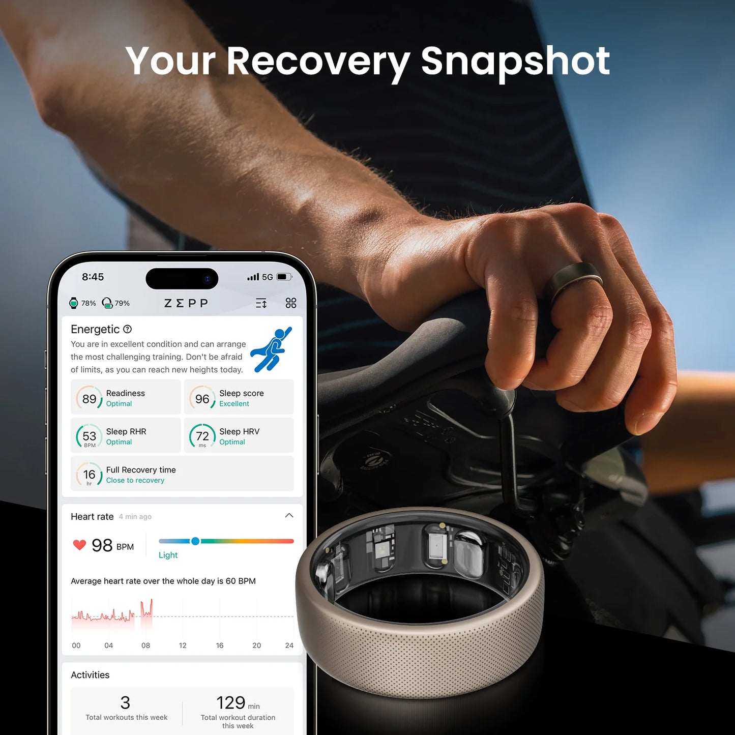 Amazfit Helio Ring Size 10 Slim Health with Route Navigation and Dive Support
