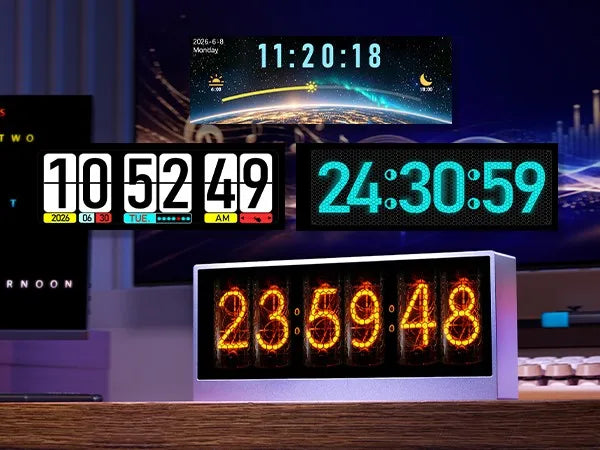 Digital VU Meter Audio Spectrum Visualizer Desktop Clock