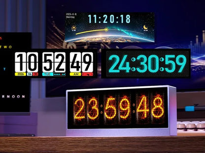 Digital VU Meter Audio Spectrum Visualizer Desktop Clock