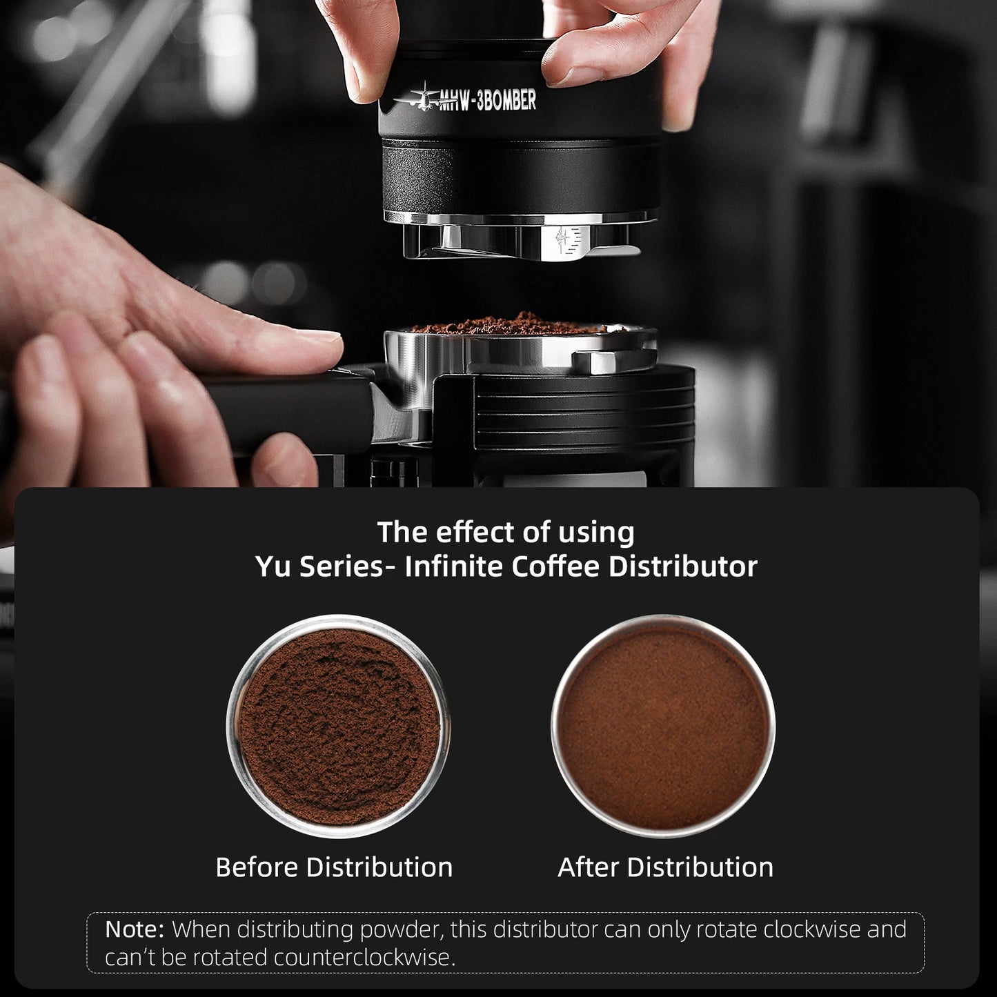 58mm Espresso Coffee Distributor Adjustable Depth Tool
