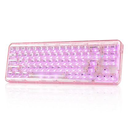 Wireless 68% RGB Gaming Keyboard Pink Hot Swap