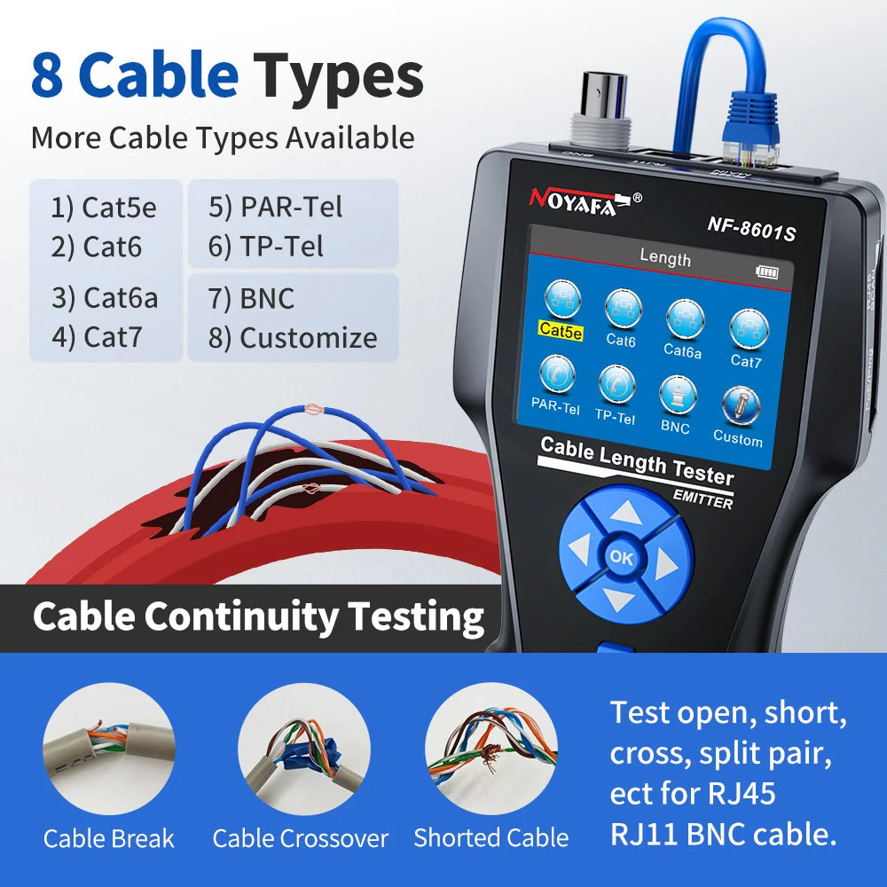 Network Cable Tracker with TDR Measurement PoE and Fault Detection
