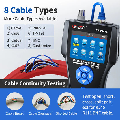 Network Cable Tracker with TDR Measurement PoE and Fault Detection
