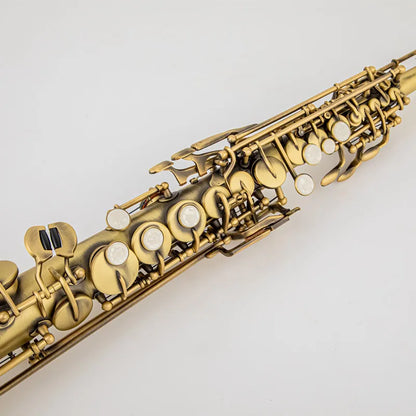 Professional B-Flat Soprano Saxophone Bronze with Mouthpiece Reeds