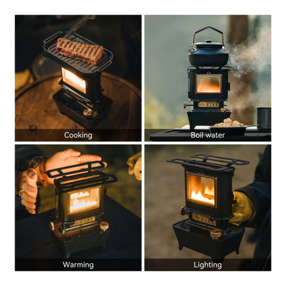 Black Portable Oil Lamp Stove Camping Lantern Outdoor Light
