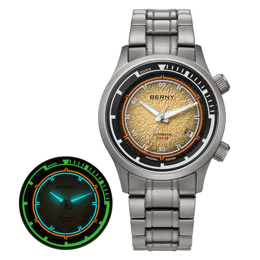 Men’s Diver Watch 20ATM  Luminous Orange Dial