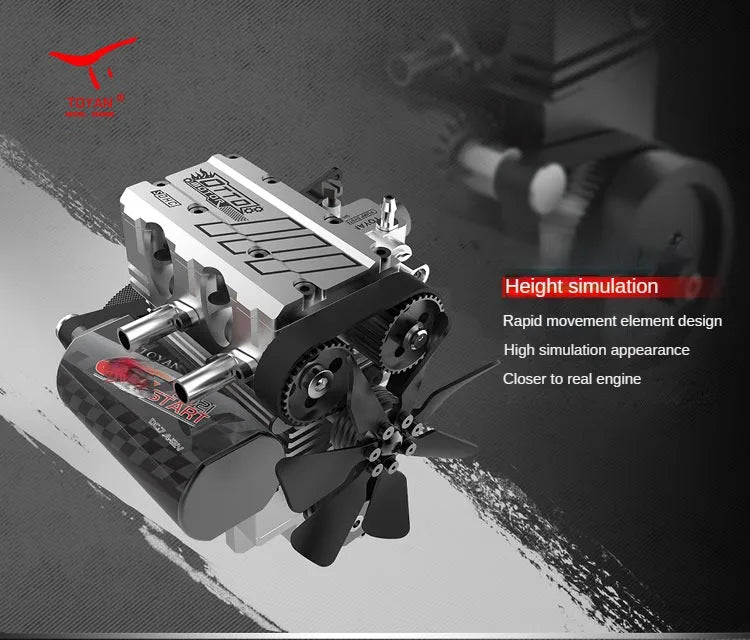 Twin Cylinder 4 Stroke Nitro Engine DIY Model Kit