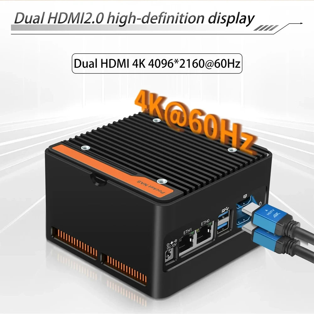 High-Speed Mini PC Intel i3 N305 with 4 NVMe Slots