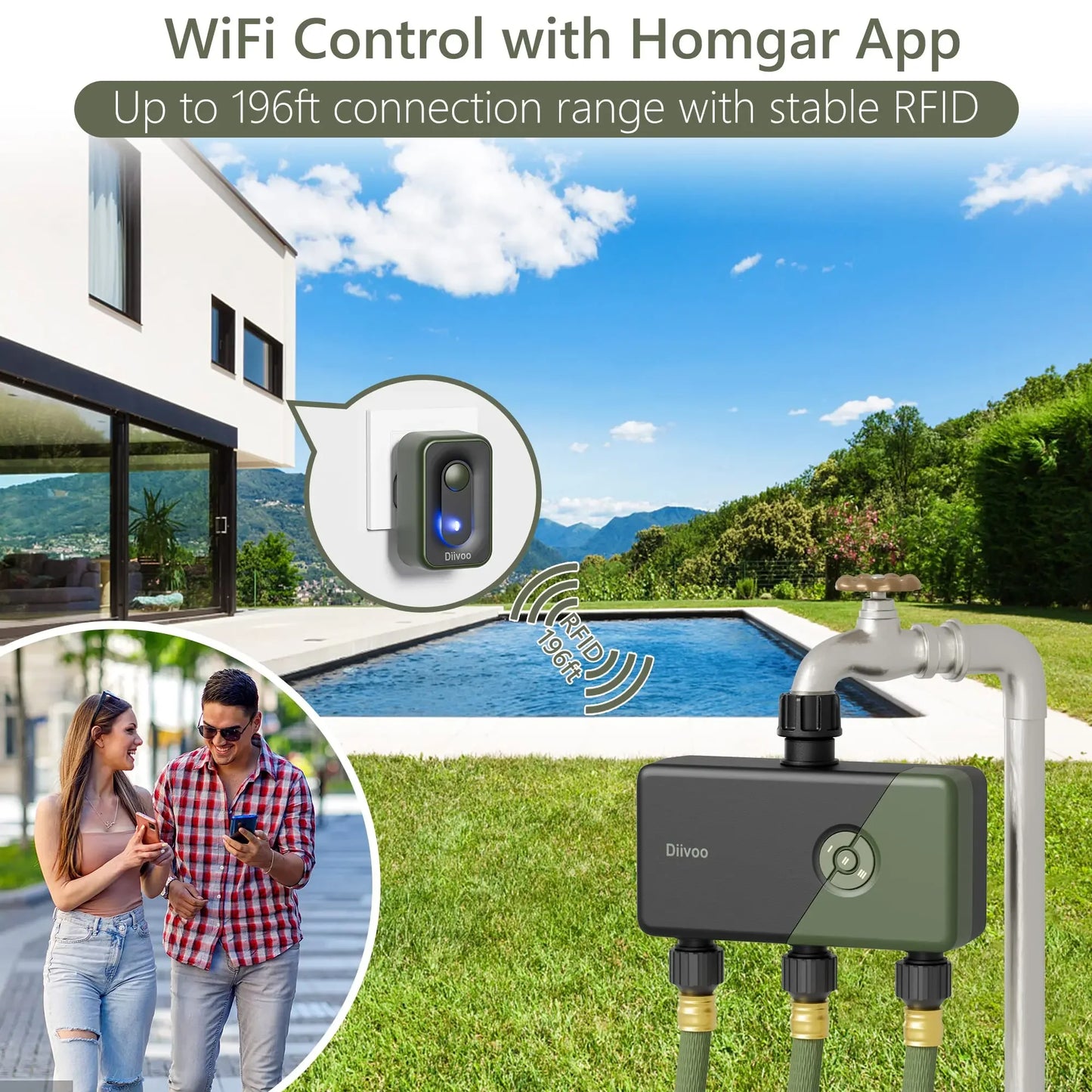 Smart 4-Zone BSP Garden Water Timer with App Control