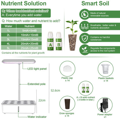 Smart Indoor Herb Garden Kit with LED Grow Light