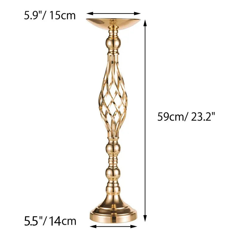 10-Piece Silver Flower Stand 52cm Wedding Centerpiece