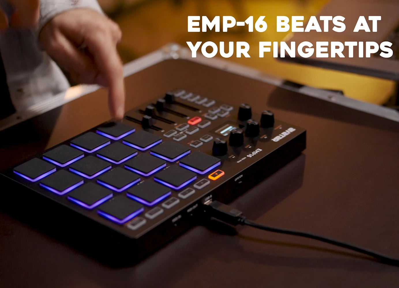 Portable Beat Maker Machine with 16 Backlit Drum Pads