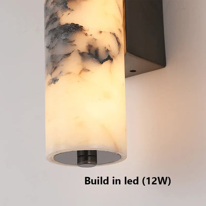 Black Stone Wall Light Warm White Bedside Decorative Lamp