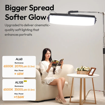 60W Bi-Color LED Tube Light 2700–6500K Portable