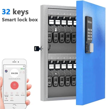 32-Key Digital Key Storage Safe Blue