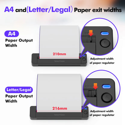 Compact A4 Tattoo Machine and Document Printer with 50 Sheets