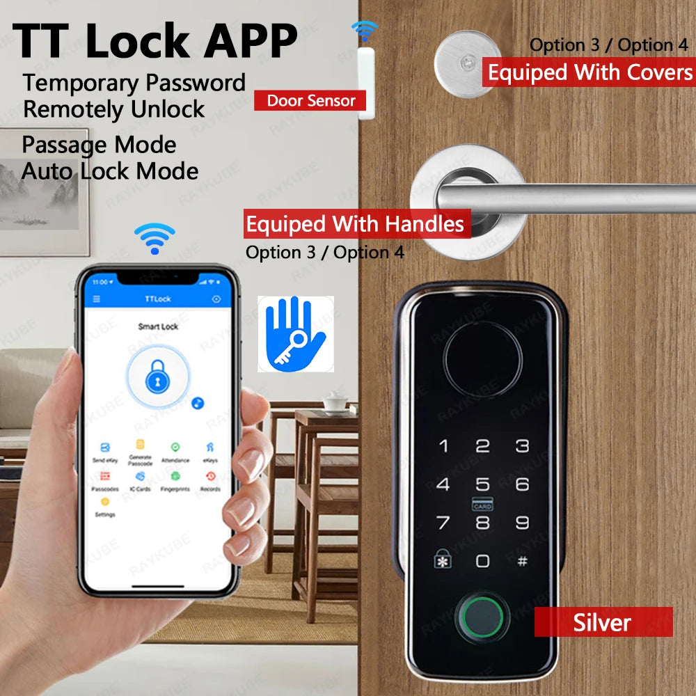 Smart Black Fingerprint Lock Set with Remote Access