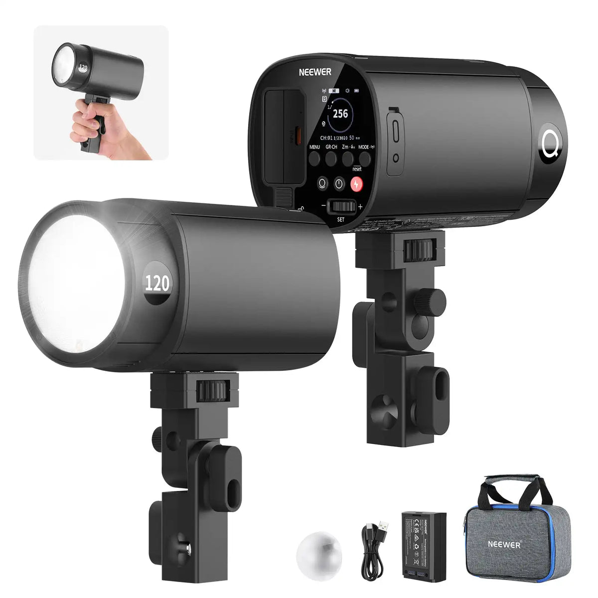 120Ws TTL Studio Flash 1/8000s HSS 2.4G Wireless