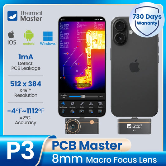 Handheld P3 Thermal Camera 512x384 High Temp Detection