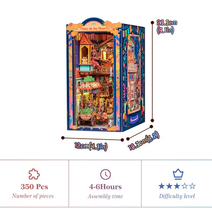 3D Wooden DIY Miniature Dollhouse Book Nook Puzzle