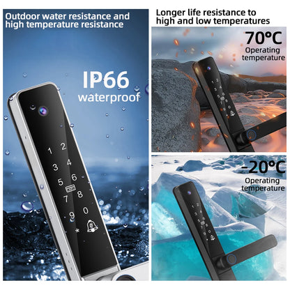 WiFi Smart Lock Silver with Fingerprint and Password