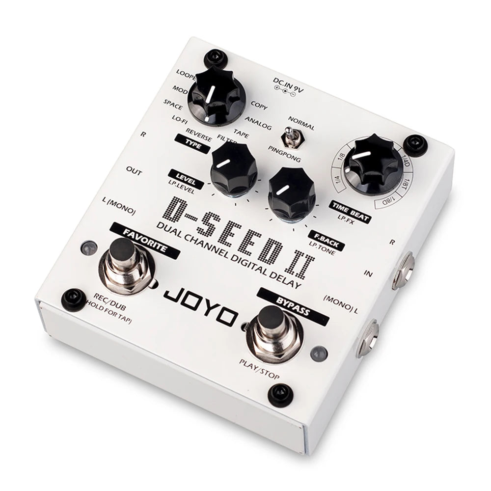Dual Channel Digital Delay Pedal with Looper and 8 Modes