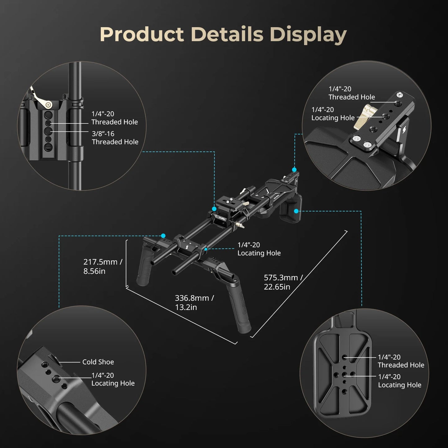 Professional DSLR Shoulder Rig Kit with Handle 15mm Rod