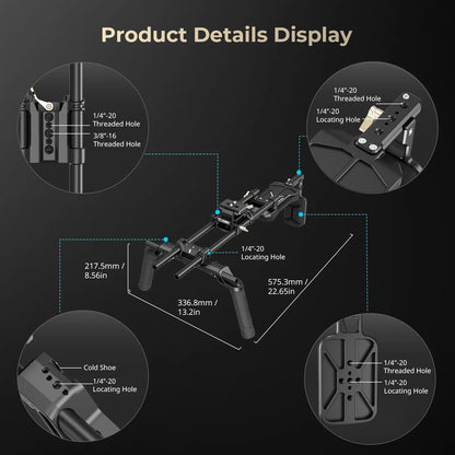 Professional DSLR Shoulder Rig Kit with Handle 15mm Rod