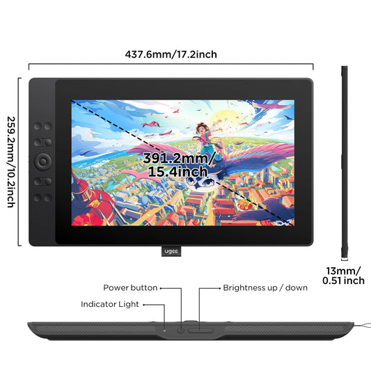 15.4 Inch Drawing Tablet Monitor with 16K Pressure