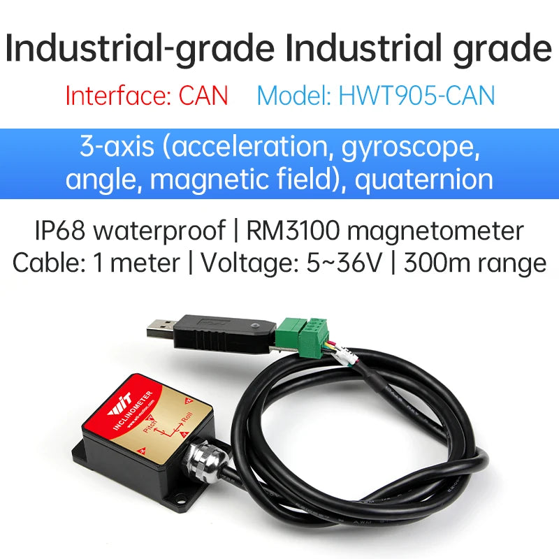 Dual Axis Tilt Sensor 0.05° High Precision CAN Output