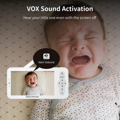 Smart 5 Inch Baby Camera with Lullabies and Night Vision