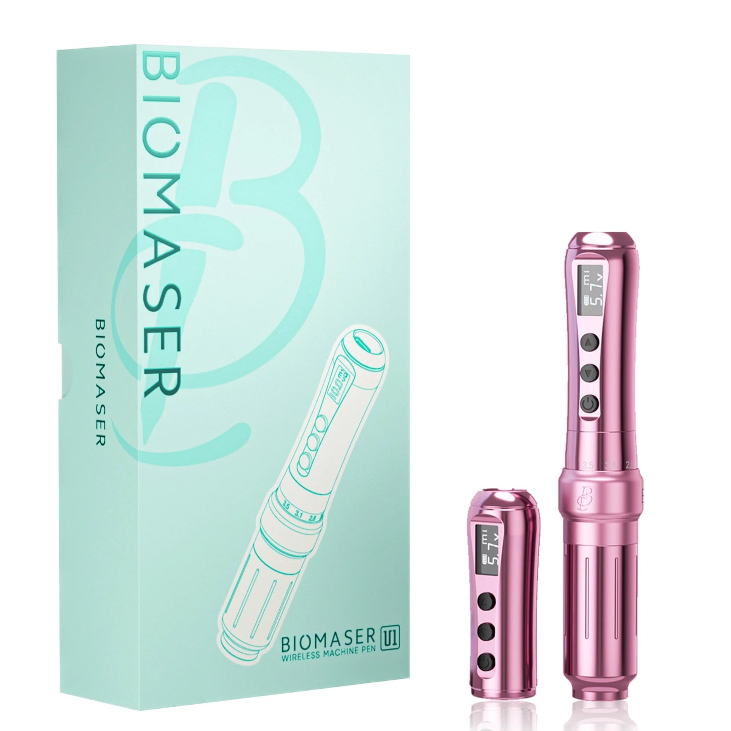 Wireless Tattoo Machine Rotary Pen with LED Display Pink