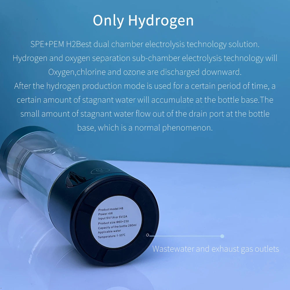 Portable Hydrogen Water Bottle with Inhaler