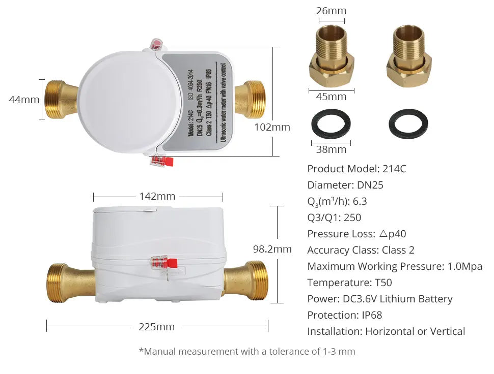 Smart Ultrasonic Water Meter IP68 with Tuya App Control