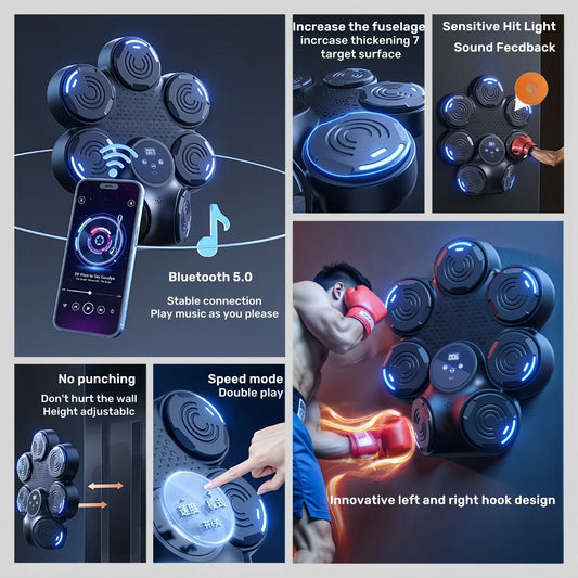 Wall-Mounted Music Boxing Target Trainer Black