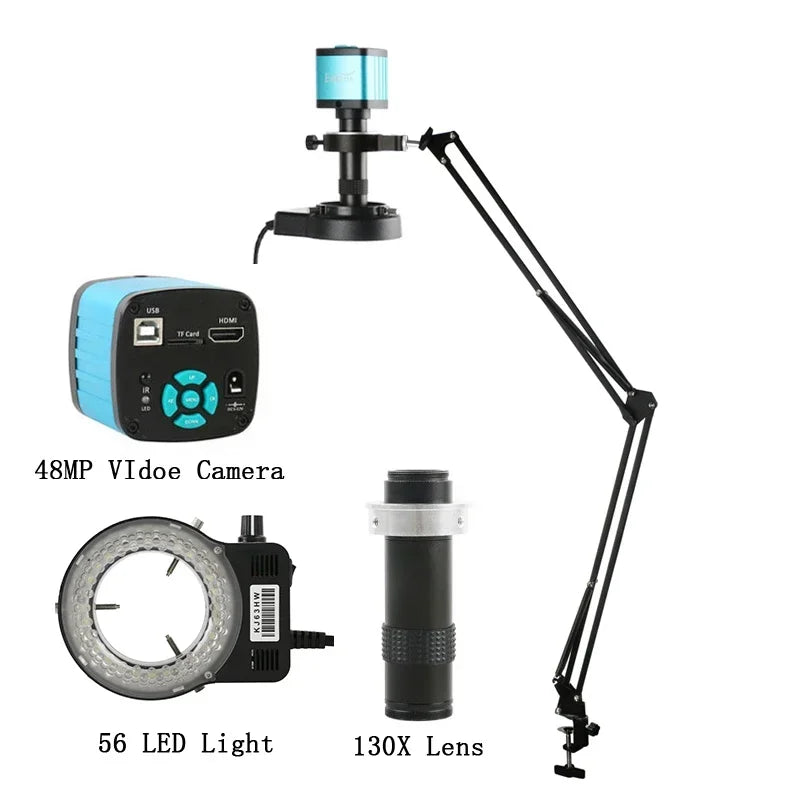 48MP Video Microscope Camera Full Set with LEDs