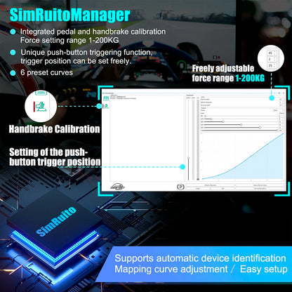 USB Sim Racing Handbrake with Adjustable Load Cell