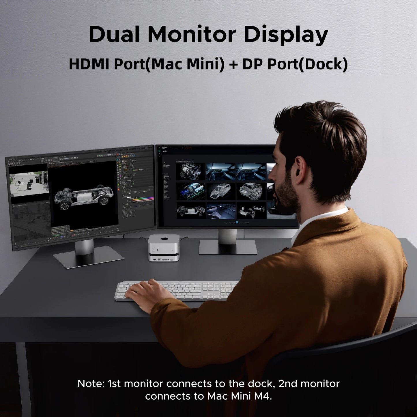 Mac Mini M4 Docking Station USB-C Hub 4K SSD Slot